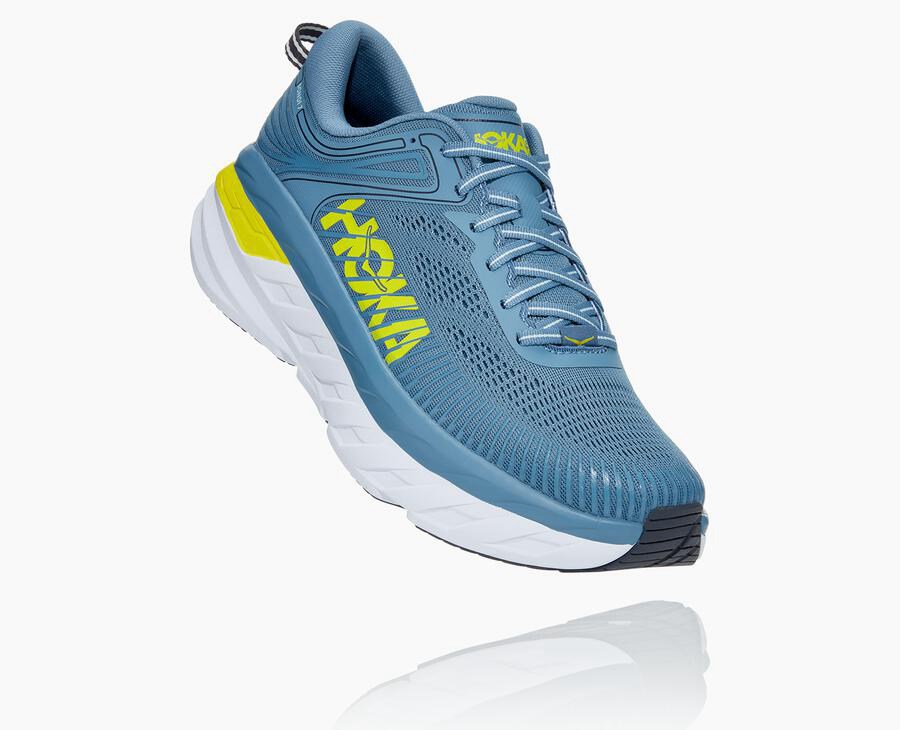 Hoka One One Running Shoes Mens Blue - Bondi 7 - 97164VOYG